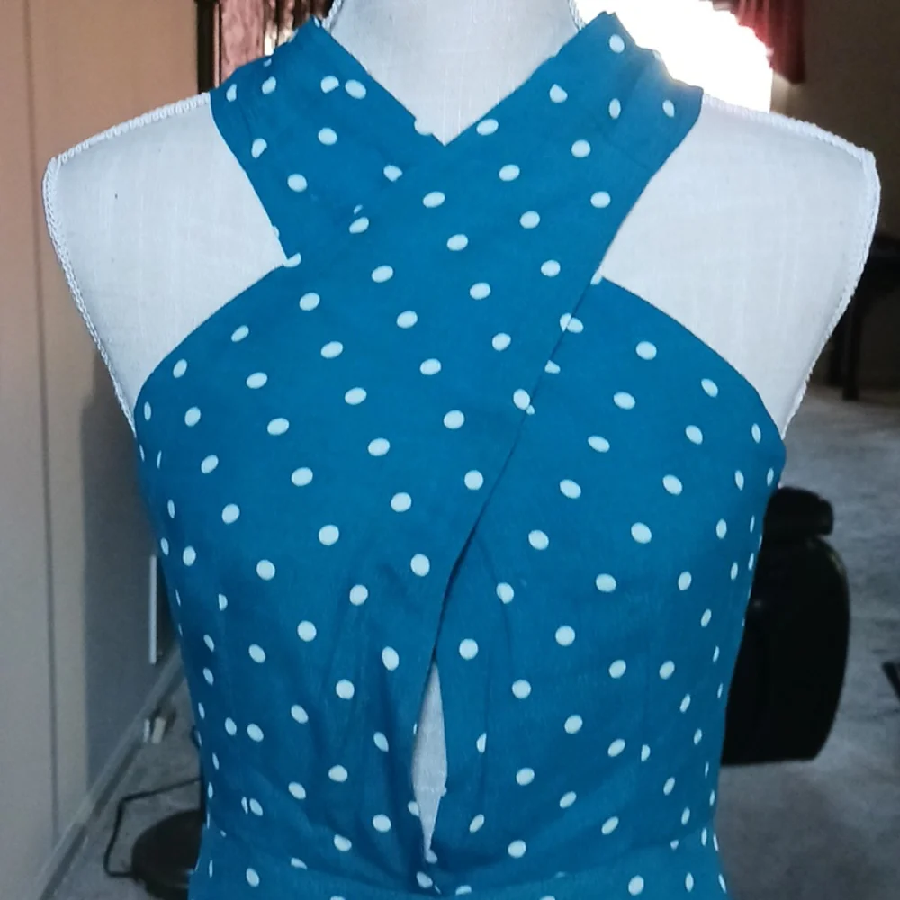 NWT MAXI SUNDRESS TEAL XS/S - Picture 1 of 14